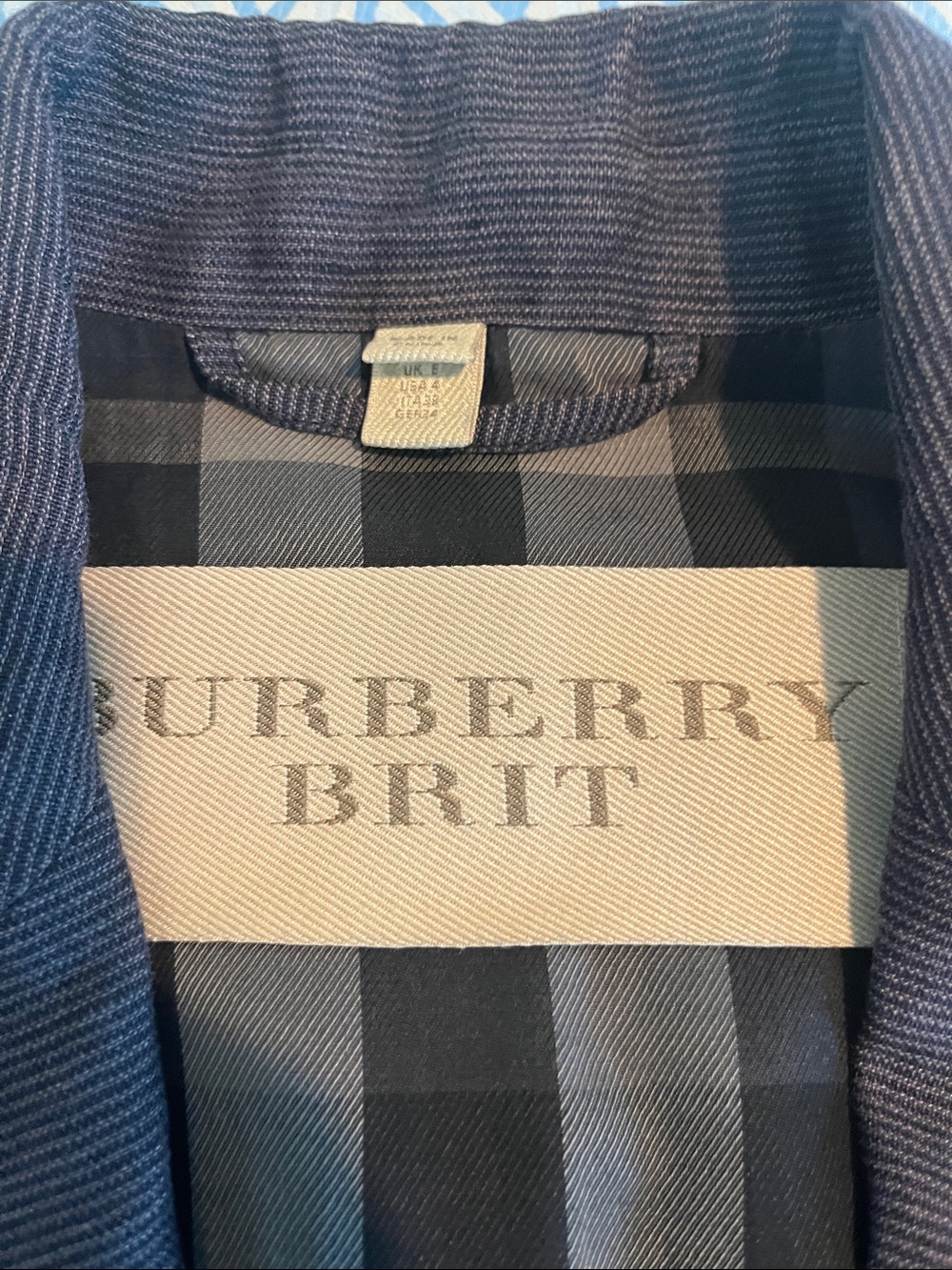 Burberry Brit Navy and Black Check Blazer Jacket